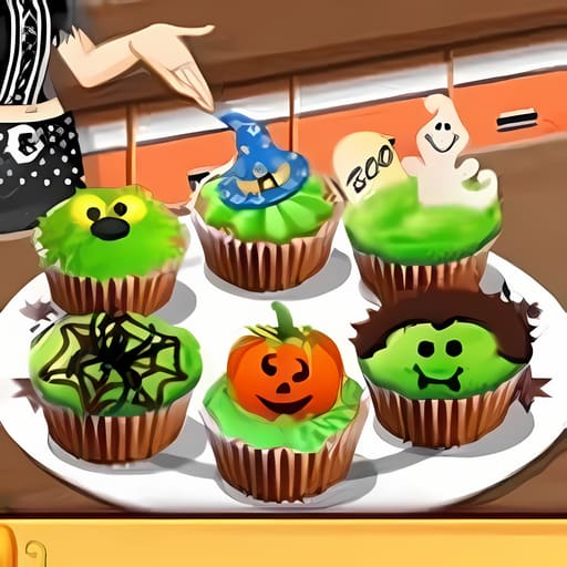 Cupcake De Halloween: Aula De CulináRia De Sara - Jogue Agora Gratuitamente  No UFreeGames